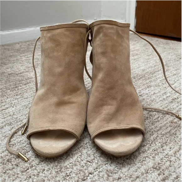 Aquazzura lace up tie suede heels size 37 made in Italy - Picture 3 of 5